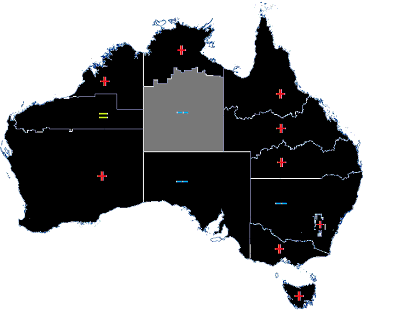 Figure 1. Map of influenza activity by state and territory during the fortnight ending 20 July 2012