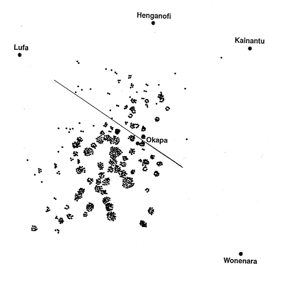 Figure 2. Location of all kuru deaths, 1957 to 1961