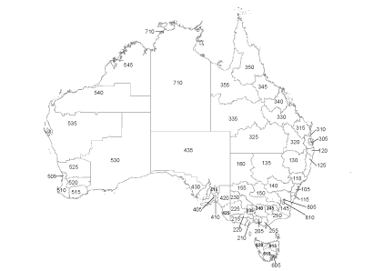 Map 1. Australian Bureau of Statistics Statistical Divisions, and population by Statistical Division, 2004