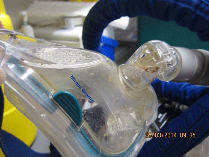 photo of dirty respirator further description below