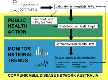Figure 3. Structure and flow of data through National Notifiable Diseases Surveillance System
